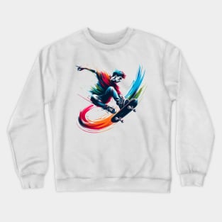 Dramatic Skateboarder Crewneck Sweatshirt